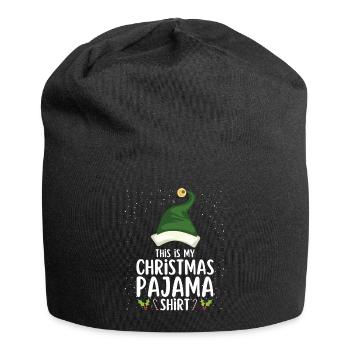 Pyjama de Noël Pyjama Chemise de nuit - Bonnet en jersey - noir - Devant