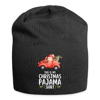 Pyjama de Noël Pyjama Chemise de nuit - Bonnet en jersey - noir - Devant