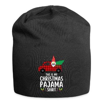 Pyjama de Noël Pyjama Chemise de nuit - Bonnet en jersey - noir - Devant