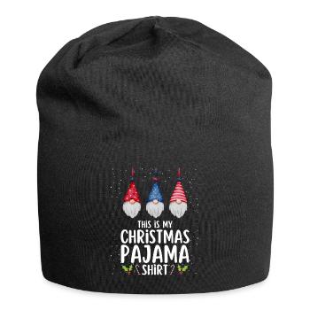 Pyjama de Noël Pyjama Chemise de nuit - Bonnet en jersey - noir - Devant