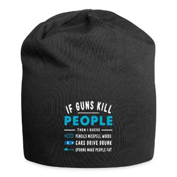 If Guns Kill People Pencils Misspell Words - Jersey Beanie - black - Front