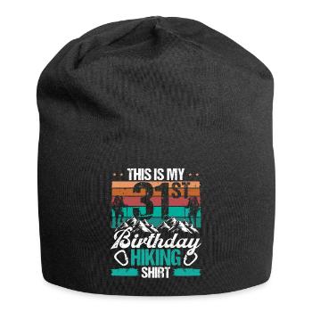 31 Year Old Hiking Men Mountain Climbing Nature - Jersey-Beanie - Schwarz - Vorne