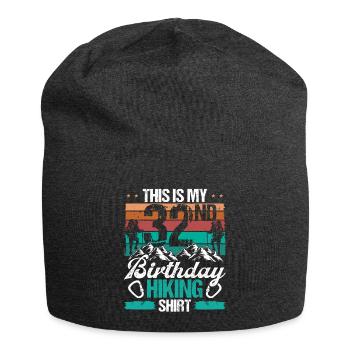 32 Year Old Hiking Men Mountain Climbing Nature - Jersey Beanie - charcoal grey - Front