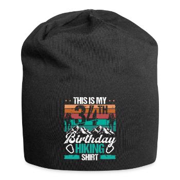 34 Year Old Hiking Men Mountain Climbing Nature - Jersey-Beanie - Schwarz - Vorne