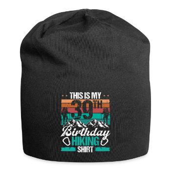 39 Year Old Hiking Men Mountain Climbing Nature - Jersey-Beanie - Schwarz - Vorne