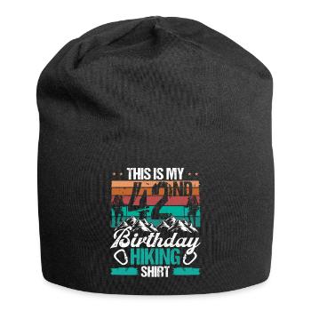 42 Year Old Hiking Men Mountain Climbing Nature - Jersey-Beanie - Schwarz - Vorne