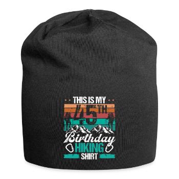 45 Year Old Hiking Men Mountain Climbing Nature - Jersey-Beanie - Schwarz - Vorne