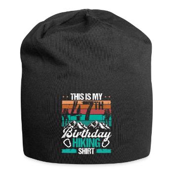 47 Year Old Hiking Men Mountain Climbing Nature - Jersey-Beanie - Schwarz - Vorne