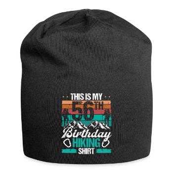 56 Year Old Hiking Men Mountain Climbing Nature - Jersey-Beanie - Schwarz - Vorne