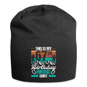 67 Year Old Hiking Men Mountain Climbing Nature - Jersey-Beanie - Schwarz - Vorne