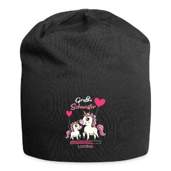 Große Schwester Loading Einhorn Luftballon - Jersey-Beanie - Schwarz - Vorne