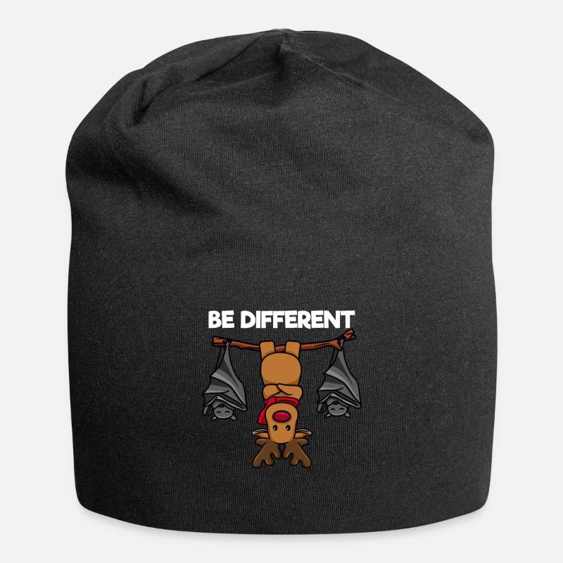 Soyez différent chauve-souris de renne - Bonnet en jersey - noir