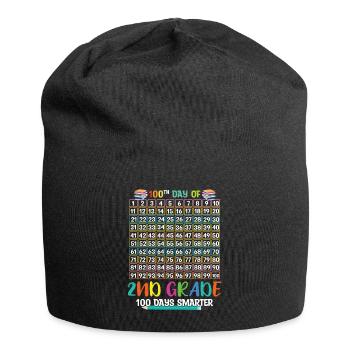 Plus intelligent 100e jour de 2e année 100 jour d’école - Bonnet en jersey - noir - Devant