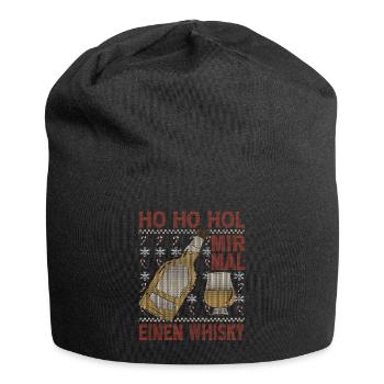 Ho Ho Hol Mir Mal Einen Whisky Ugly Christmas - Jersey-Beanie - Schwarz - Vorne