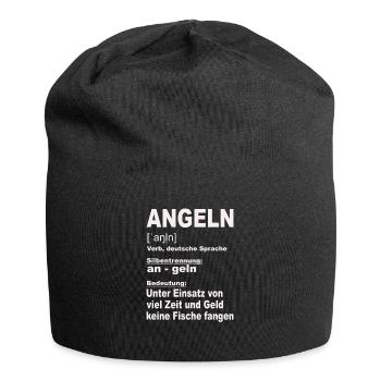 Angeln ist keine Fische fangen, Anglerspruch - Jersey-Beanie - Schwarz - Vorne