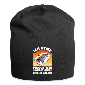 Ich atme produktiver wird es heute nicht - Jersey-Beanie - Schwarz - Vorne