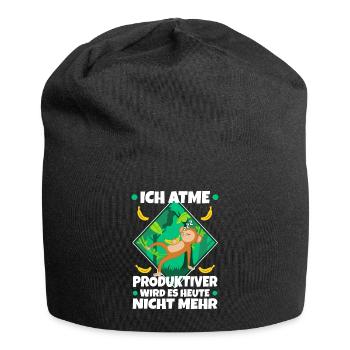 Ich atme produktiver wird es heute nicht - Jersey-Beanie - Schwarz - Vorne