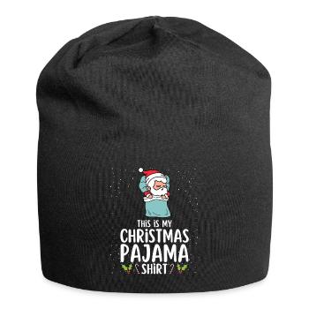 Pyjama de Noël Pyjama Chemise de nuit - Bonnet en jersey - noir - Devant
