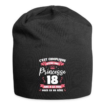 C'est Complique D'etre Une Princesse 18 Ans A La - Bonnet en jersey - noir - Devant