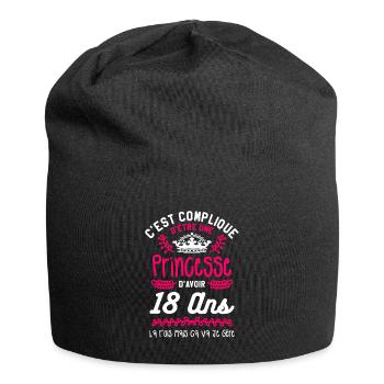 C'est Complique D'etre Une Princesse 18 Ans A La - Bonnet en jersey - noir - Devant