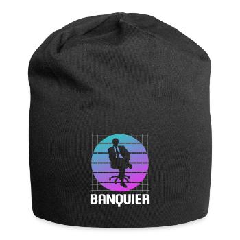 Retro Banquier Banque Bancaire - Bonnet en jersey - noir - Devant