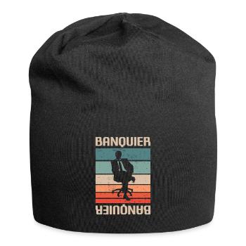 Vintage Retro Banquier Banque Bancaire - Bonnet en jersey - noir - Devant