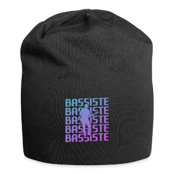 Retro Bassist Bass Guitar - Jersey Beanie - black - Front