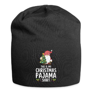 Pyjama de Noël Pyjama Chemise de nuit - Bonnet en jersey - noir - Devant