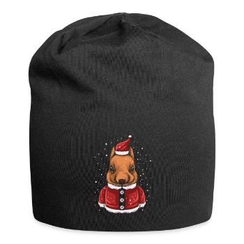 Ugly Christmas Sweater Tshirt Christmas Dog - Jersey Beanie - black - Front