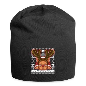 Pull de Noël moche Tshirt Carlin de Noël - Bonnet en jersey - noir - Devant