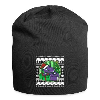 Ugly Christmas Sweater Tshirt Weihnachten Nilpferd - Jersey-Beanie - Schwarz - Vorne