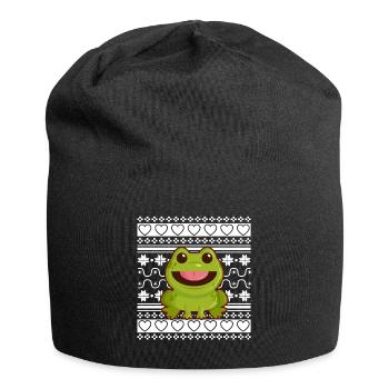 Ugly Christmas Sweater Tshirt Weihnachten Frosch - Jersey-Beanie - Schwarz - Vorne