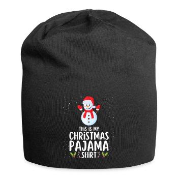 Pyjama de Noël Pyjama Chemise de nuit - Bonnet en jersey - noir - Devant
