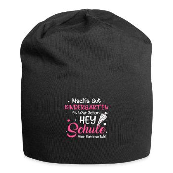 Machs gut Kindergarten Schule Ich Komme Schultüte - Jersey-Beanie - Schwarz - Vorne