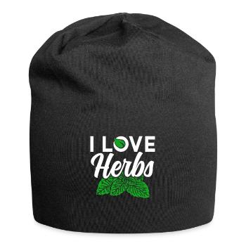 J’aime les herbes Herb Herb Jardin - Bonnet en jersey - noir - Devant