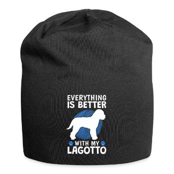 Everything better with Lagotto Romagnolo Truffle Dog - Jersey Beanie - black - Front