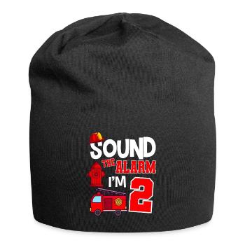 Sonnez l’alarme 2 ans 2e anniversaire pompiers - Bonnet en jersey - noir - Devant
