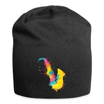 Jazz Band Orchester Musik Ich spiele Saxophon - Jersey-Beanie - Schwarz - Vorne