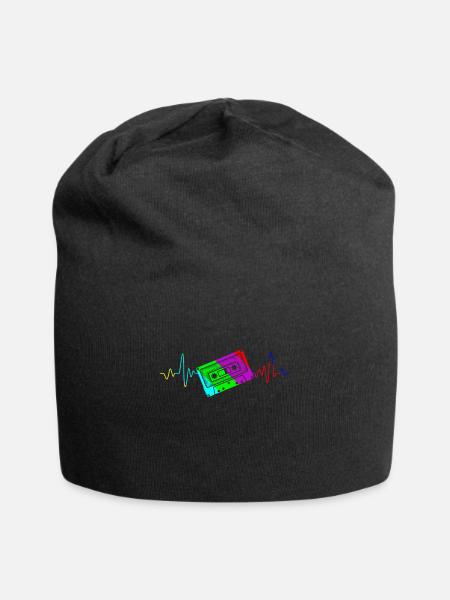 Walkman Mein Herz schlägt für Kassetten - Jersey-Beanie - Schwarz