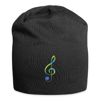 Notenschlüssel ich liebe Musik Noten - Jersey-Beanie - Schwarz - Vorne