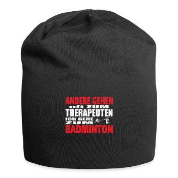 Badminton Geschenkidee Sport Design - Jersey-Beanie - Schwarz - Vorne