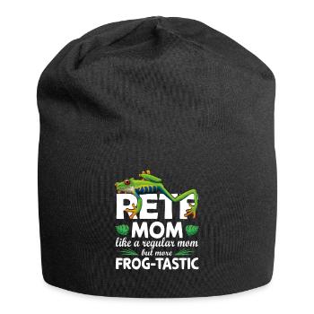 FrogTastic - Red-eyed Tree Frog Mother - Jersey Beanie - black - Front