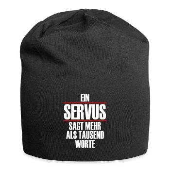Servus Bayern Bayrischer Dialekt München Geschenk - Jersey-Beanie - Schwarz - Vorne
