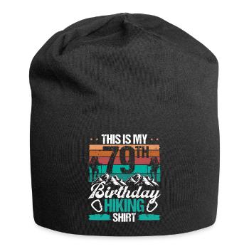 79 Year Old Hiking Men Mountain Climbing Nature - Jersey-Beanie - Schwarz - Vorne