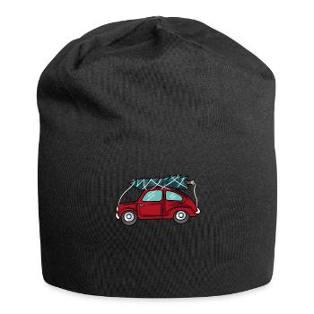 Christmas Tree Red Car - Jersey Beanie - black - Front