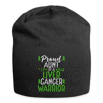 Liver Cancer Awareness Movement for Aunt Ribbon - Jersey-Beanie - Schwarz - Vorne