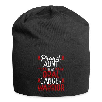 Oral Cancer Awareness Movement for Aunt Ribbon - Jersey-Beanie - Schwarz - Vorne