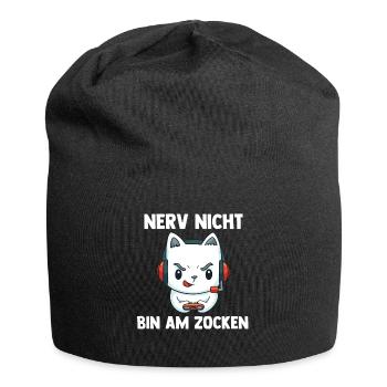 Nerv Nicht Bin Am Zocken Katze - Computer Spiele - Jersey-Beanie - Schwarz - Vorne