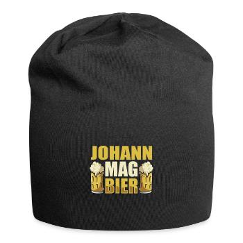 Johann mag Bier Name Geburtstag - Jersey-Beanie - Schwarz - Vorne