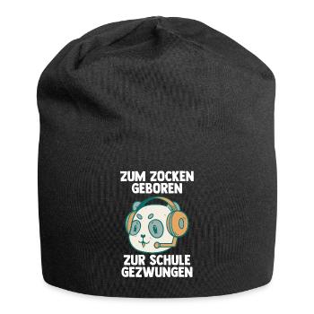 Gaming Pandabär - Computer Spiele Online Spiele - Jersey-Beanie - Schwarz - Vorne